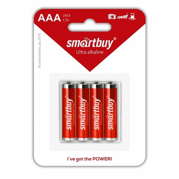 Батарейка алкалиновая Smartbuy AAA LR03/4B