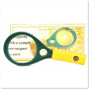 Лупа ручная MG89077  3Х D90мм (2 линзы) с компасом