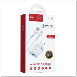 СЗУ HOCO C12Q с USB + кабель TYPE-C CQ3.0 18W