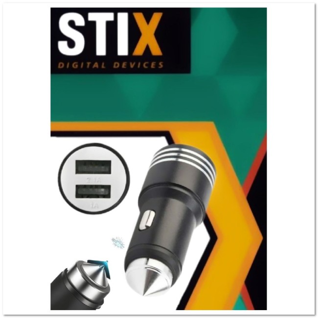 АЗУ с 2-мя USB STiX YZS-010 2.1A метал.,