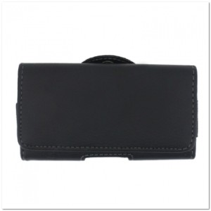 Сумочка кожаная на пояс для Samsung J120/J1 (2016)/Lenovo A2010/Fly FS454, 5,9" черная