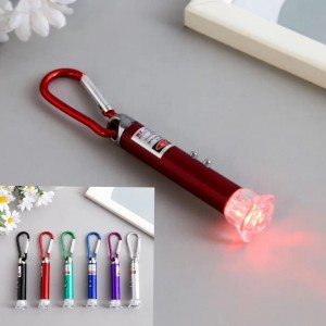 Фонарь-брелок "Цветок" SL-508 1 л.+ лазер, с карабином