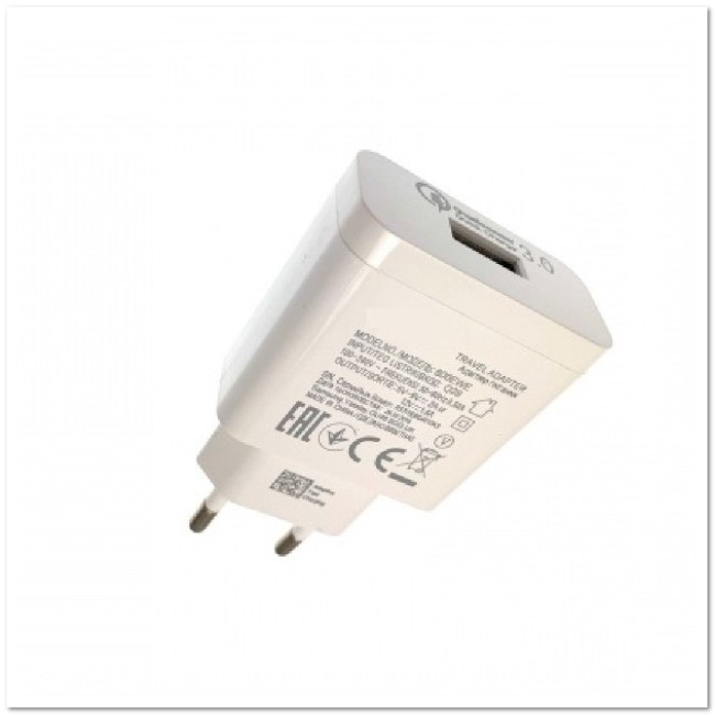 СЗУ с USB 5V 2A/9 V 1.67A для Samsung S9 БЫСТРЫЙ ЗАРЯД QC3.0 (БЕЛЫЙ)
