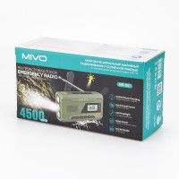 Радиоприемник Mivo MR-001 (Солнечная батарея, фонарь, jack 3.5, 4500mAh)