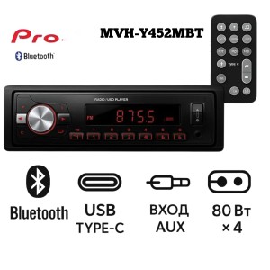 Автомагнитола BT PRok MVH-Y452M ЕВРОРАЗЪЕМ/ОХЛАДИТЕЛЬ