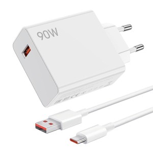 Блок USB XIAOMI 90W + кабель type С (TURBO заряд) Блок USB XIAOMI 90W + кабель type С (TURBO заряд)