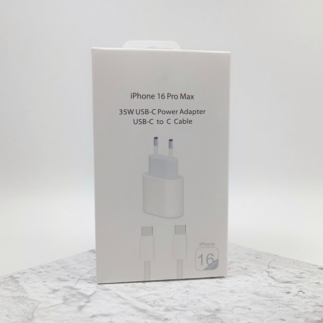 СЗУ TYPE-C for iPhone 16PRO MAX 35W + кабель TYPE C в упаковке