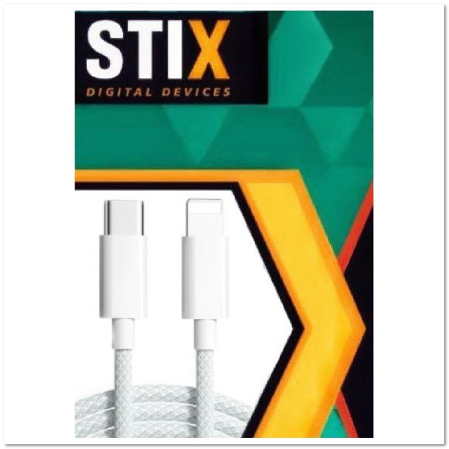Кабель PD TYPE C-LIGHTNING STIX SX-09 FAST CHARGE 3A (1М) тканевые (тех.пак.)