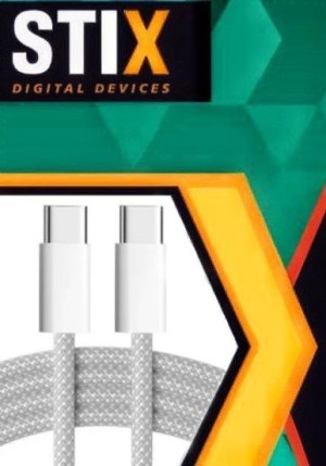 Кабель PD TYPE C-TYPE C STIX SX-09 FAST CHARGE 3A (1М) тканевые (тех.пак.)