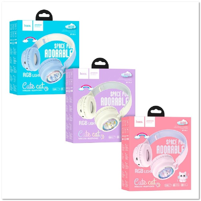 Полноразмерные BLUETOOTH наушники HOCO W50 Cute cat