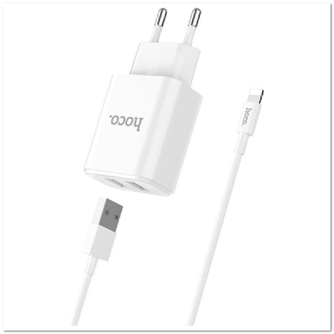 СЗУ HOCO C62A с 2-мя USB + кабель Micro USB 2.1A