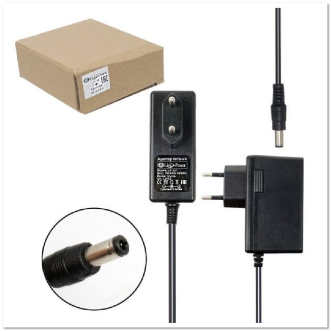 СЗУ для цифровых устройств 12V (2А) разъем 5,5 / 2,5 LP-107 (кабель 1,8м)