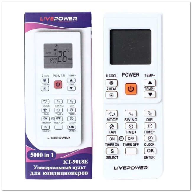 Пульт универ. для кондиционеров Live-Power KT-9018E