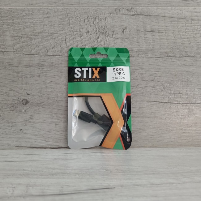 Кабель TYPE C STIX SX-08 FAST CHARGE 2.4A (0,2М) резиновый (тех.пак.) Кабель TYPE C STIX SX-08 FAST CHARGE 2.4A (0,2М) резиновый (тех.пак.)