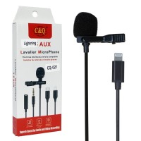 Петличный микрофон (Lightning) CQ021 кабель 1.5м для ВИДЕОСЪЕМОК