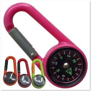 Компас-карабин туристический D25мм (дисковый жидкостный)