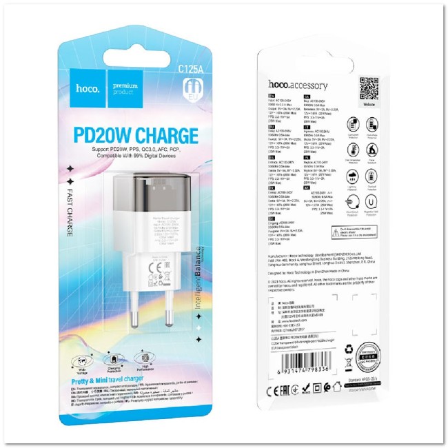 CЗУ HOCO C125A с TYPE-C портом PD 20W