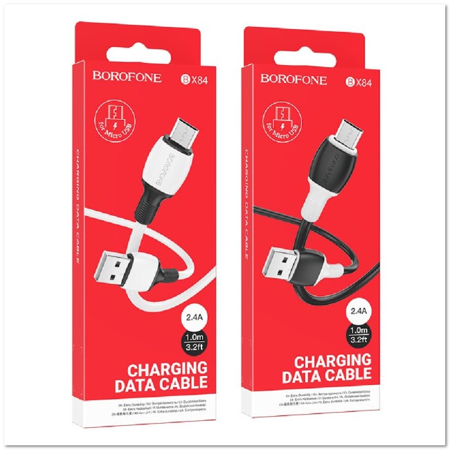 Кабель micro BOROFONE BX84 2.4A (1M) (круглый)