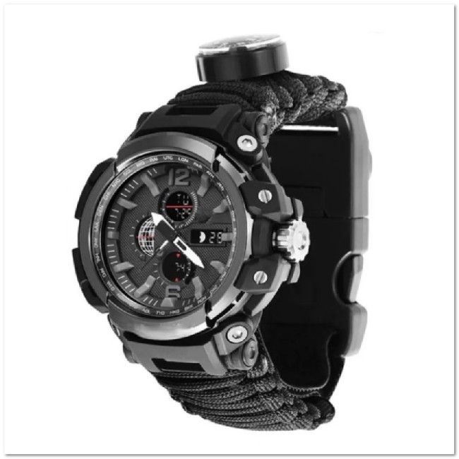 Водонепроницаемые наручные часы SPORT  SKMEI 1155B black с компасом (+ механика)