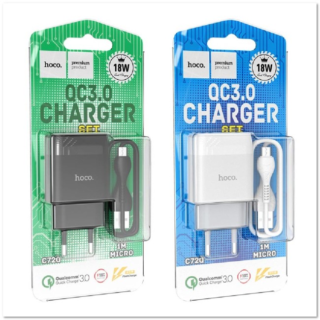 СЗУ HOCO C72Q с USB + кабель Micro USB CQ3.0 18W