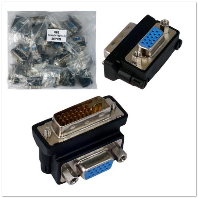Переходник DVI-VGA H65 (угловой) ПАПА-МАМА