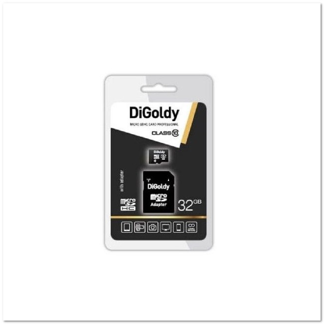 MicroSD Digoldy 32 Гб с SD-адаптером 10 класс