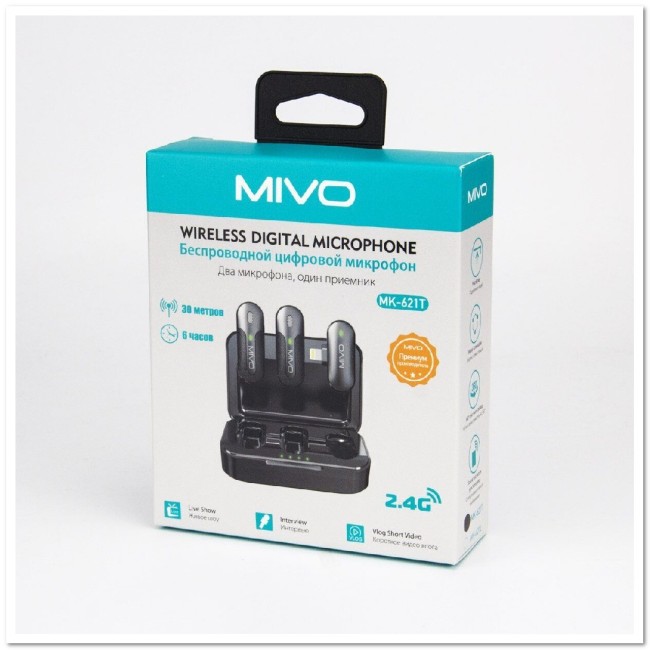 Петличный микрофон беспроводной Mivo MK-621L (Lightning)