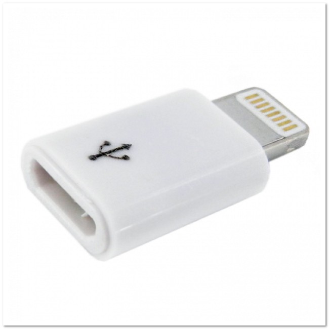 Переходник OTG Lightning - micro USB WALKER №1 (пластик)