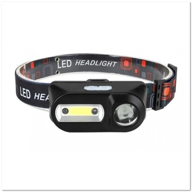 Фонарь налобный KX-1804А Sensor (LED, встроен. АКБ, 6 режимов)