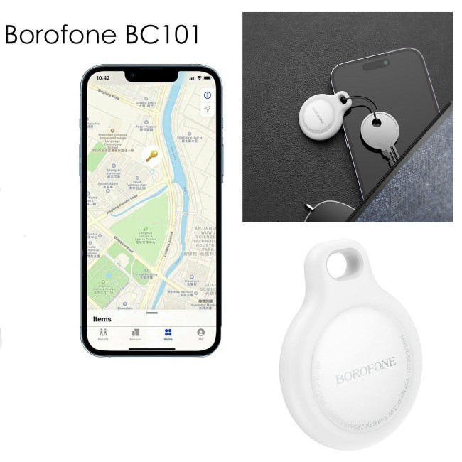 GPS-трекер AirTag BOROFONE BC101 для устройств на iOS WHITE