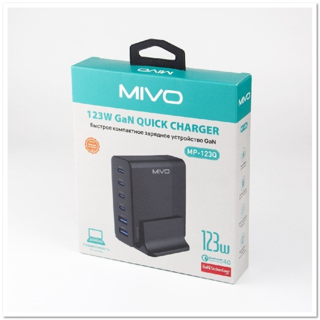 Сетевой USB ХАБ MIVO MP-123Q с 2-мя USB+4 TYPE-C-портами CQ4.0 123W