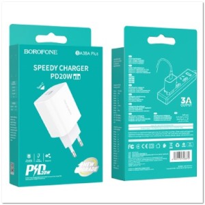 СЗУ BOROFONE BA38A Plus c TYPE-C портом PD3.0 20W