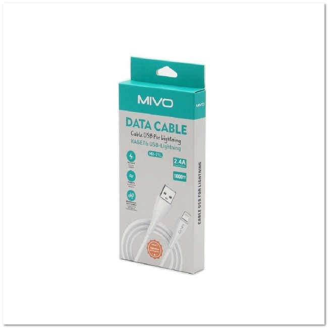 Кабель LIGHTING MIVO MX-21 (L=1M) 2.4A