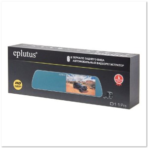 Автомобильный 2-х канальный регистратор-ЗЕРКАЛО EPLUTUS EP-D11 PRO (FULL HD,140 гр. + VGA 120 гр. LCD 6")